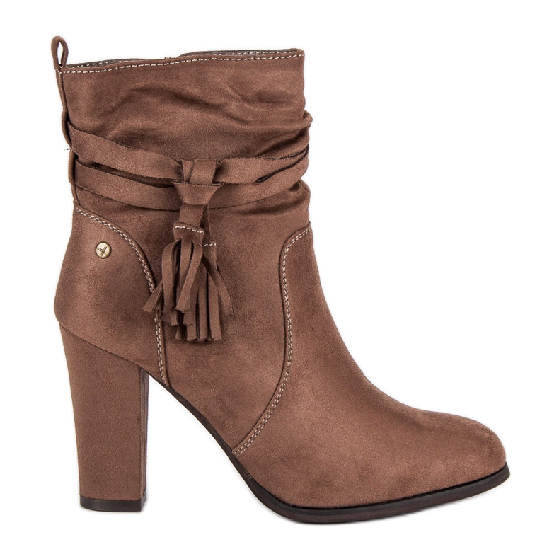 Nio Nio Mocka Chelsea stövlar med höga klackar brun