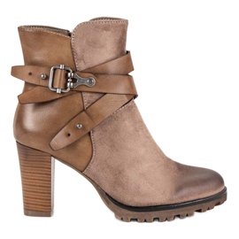 Super Mode Snygga stövlar på stolpen brun