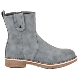 Super Me Bekväma stövlar på en platt häl grå