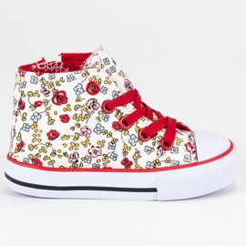 Höga sneakers med blommor mångfärgad