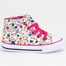 Höga sneakers med blommor mångfärgad