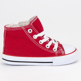 Höga röda sneakers