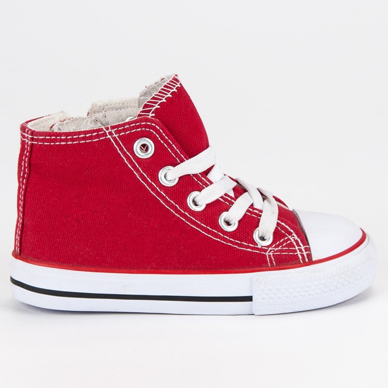 Höga röda sneakers