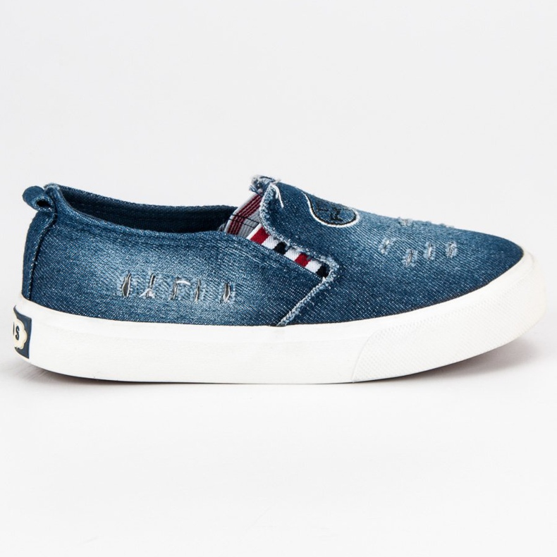 Slip-on denim sneakers blå