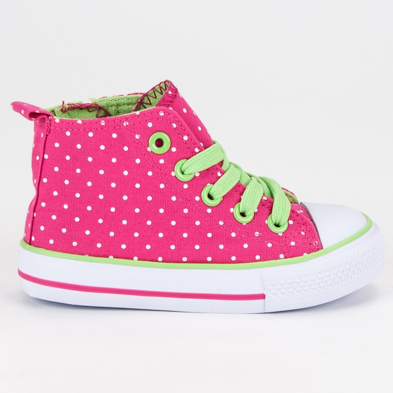 Höga polka dot sneakers rosa