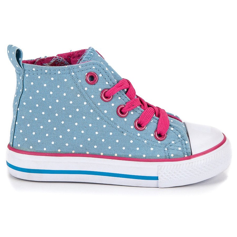 Höga sneakers i polka dots blå