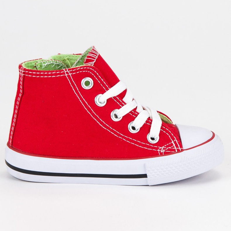Höga röda sneakers