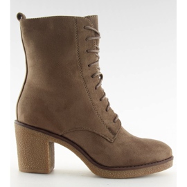 Lace-up högklackor brun 3638 Khaki