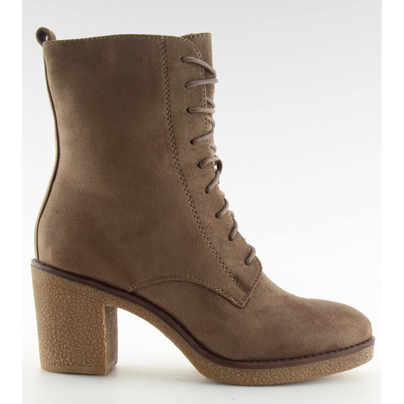 Lace-up högklackor brun 3638 Khaki