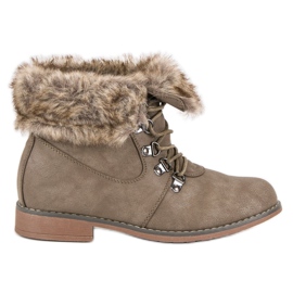 Queentina Stövlar med päls brun