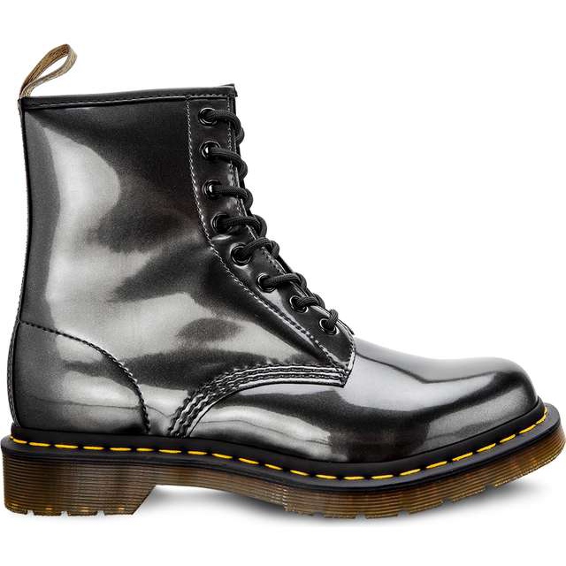 Dr. Martens Vegan 1460 Chrome Gunmetal Chrome Paint Metallic grå