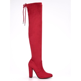 Seastar Sexiga lårhöga stövlar röd