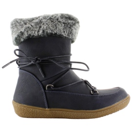 Halvstövlar för barn med päls K1647201 Marino marinblå