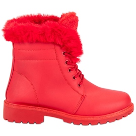 Röda fällare med päls