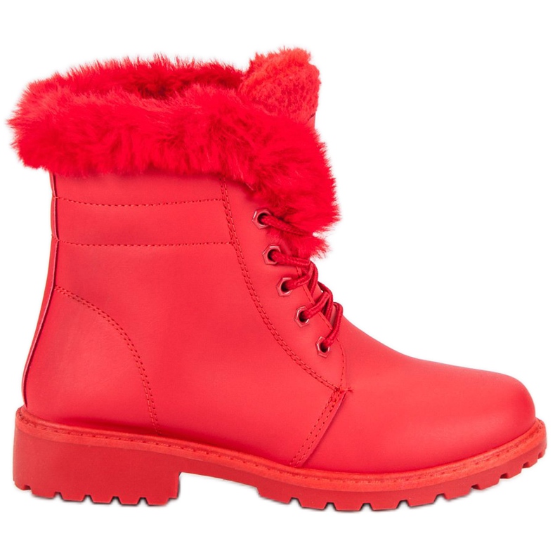 Röda fällare med päls