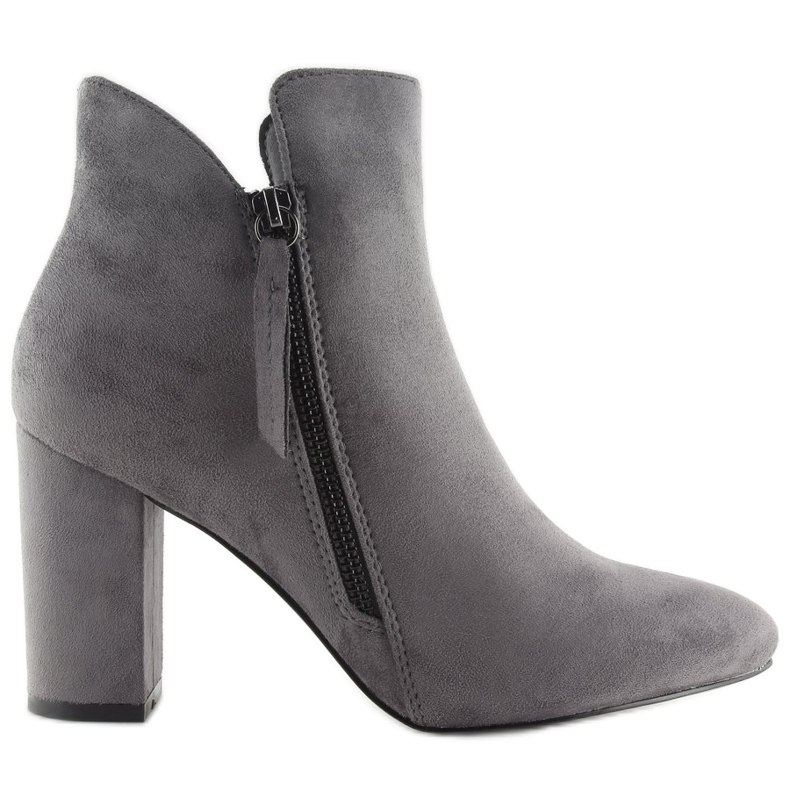 Grå högklackade stövlar 6900 Grå