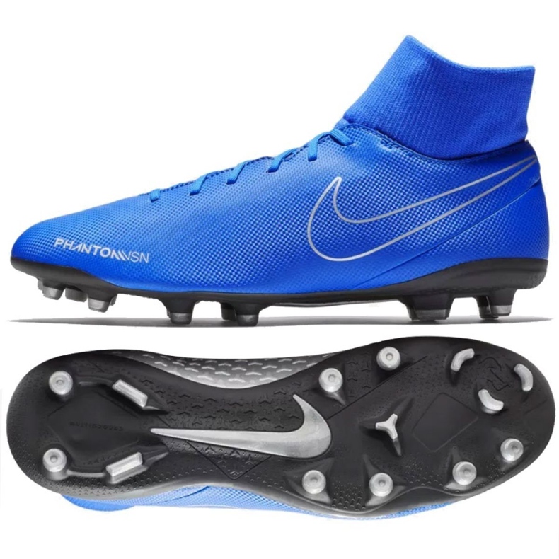 Nike Phantom Vsn Club Df FG / MG M AJ6959-400 fotbollsskor blå blå