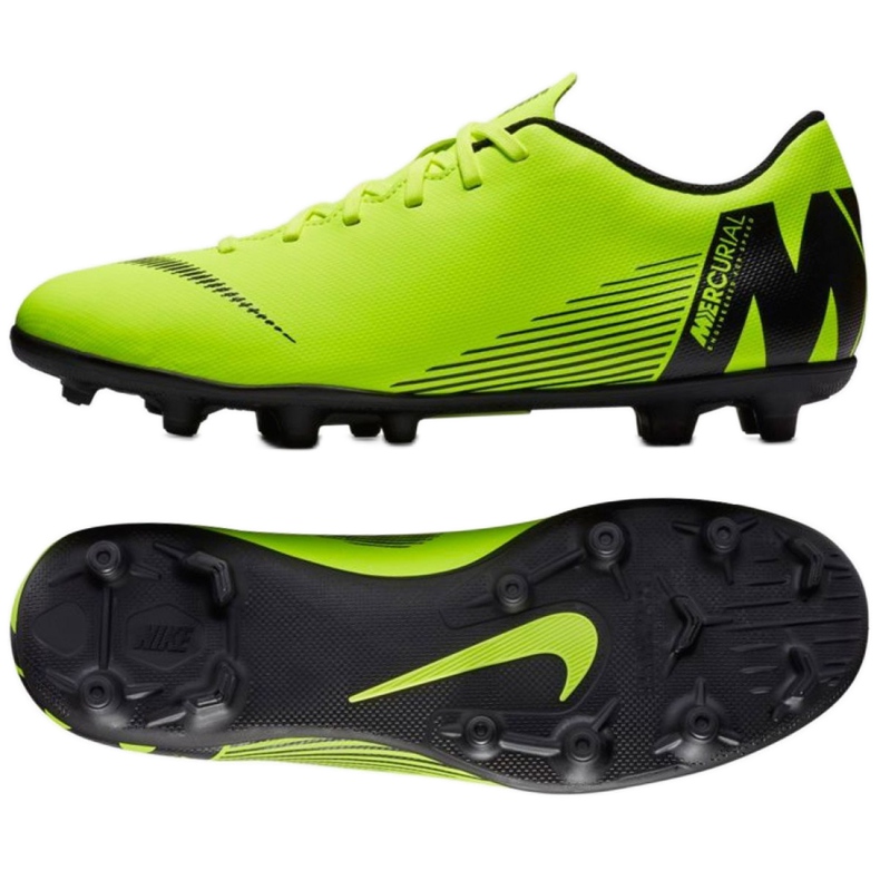 Nike Mercurial Vapor 12 Club Mg M AH7378-701 fotbollsskor grön grön