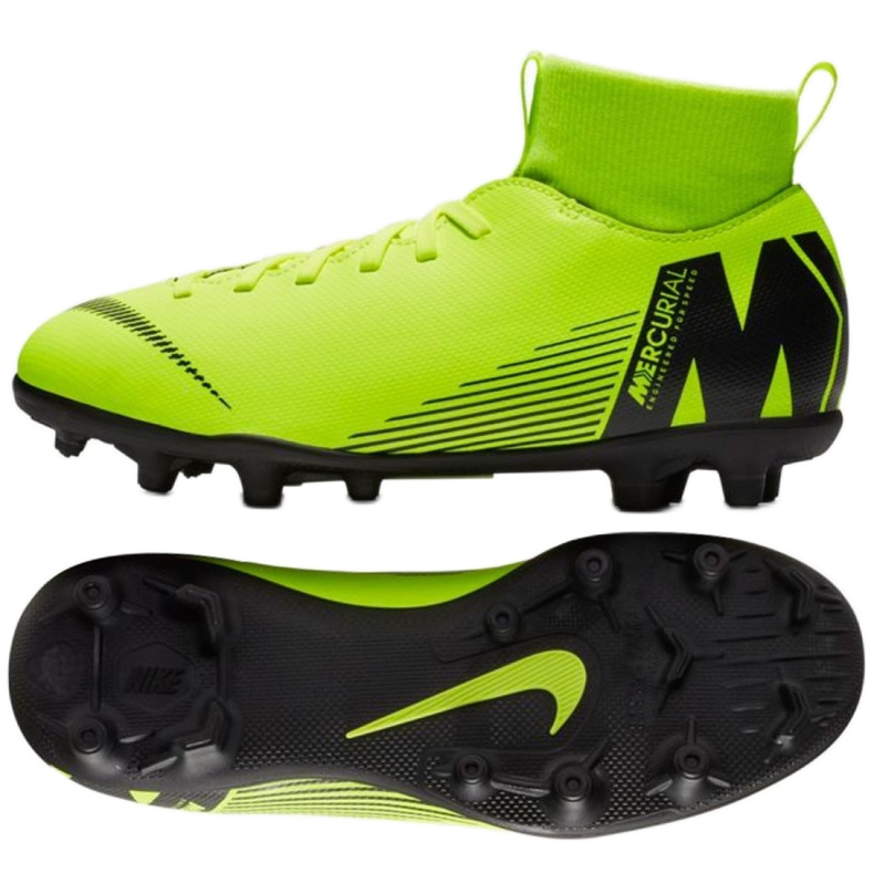 Nike Mercurial Superfly 6 Club Mg Jr AH7339-701 fotbollsskor grön grön