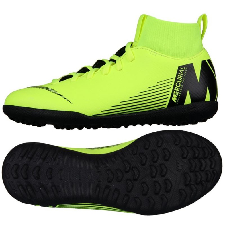 Nike Mercurial Superfly X 6 Club Tf Jr AH7345-701 fotbollsskor grön grön