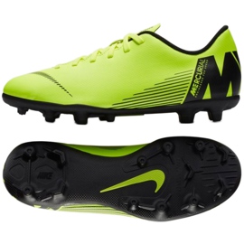 Nike Mercurial Vapor 12 Club Mg Jr AH7350-701 fotbollsskor mångfärgad grön