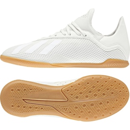Adidas X Tango 18.3 In Jr DB2427 fotbollsskor vit vit