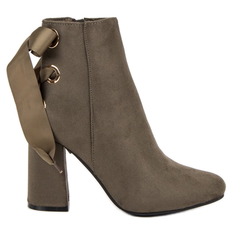 Ideal Shoes Sexiga stövlar på en stolpe grå