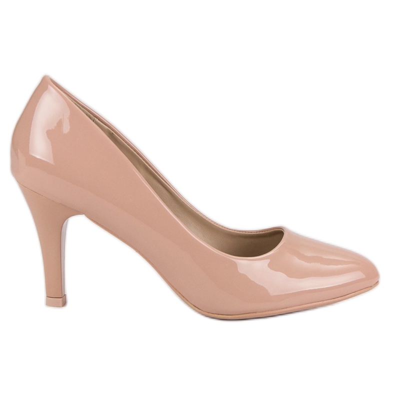 Patent Heel Shoes beige