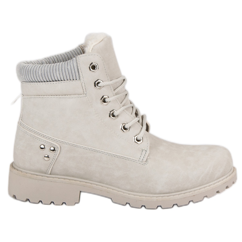 Grå, isolerade vandringsskor