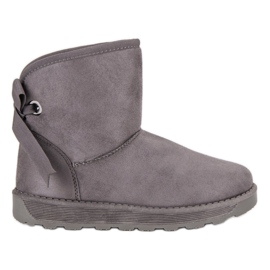 Mukluki Med En Rosett grå