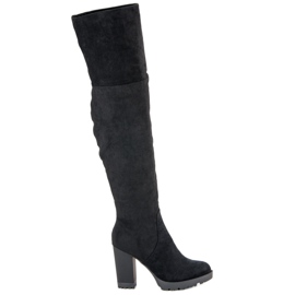 Super Mode Plattformstövlar i mocka svart