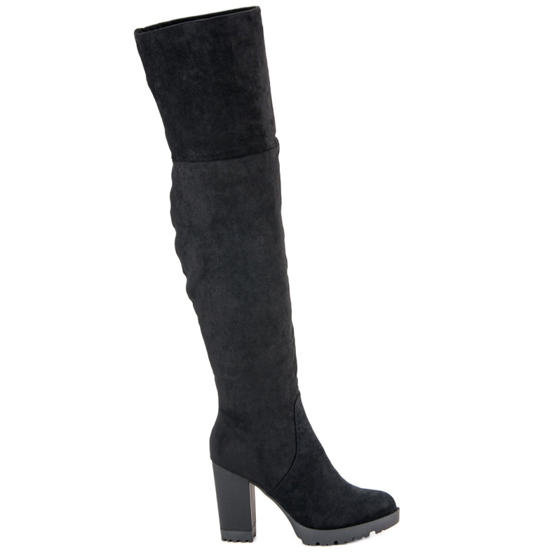 Super Mode Plattformstövlar i mocka svart