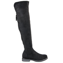 Knäskor med dekorativ dragkedja svart