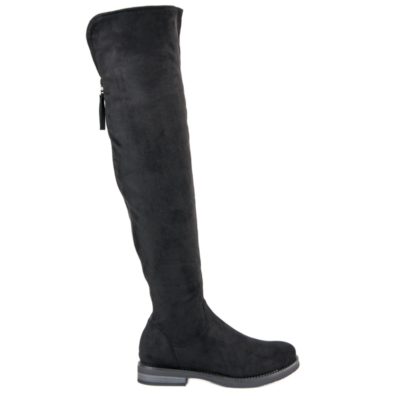 Knäskor med dekorativ dragkedja svart