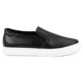 Svart Slip On Sneakers