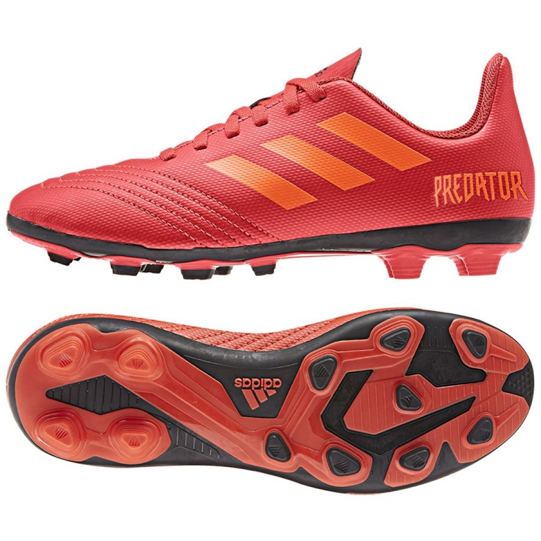 Adidas Predator 19.4 FxG Jr CM8541 fotbollsskor mångfärgad röd