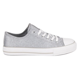 Glitter sneakers grå