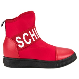 Bestelle Trendiga höga sneakers vit röd