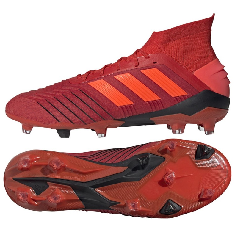 Adidas Predator 19.1 Fg M BC0552 fotbollsskor mångfärgad röd