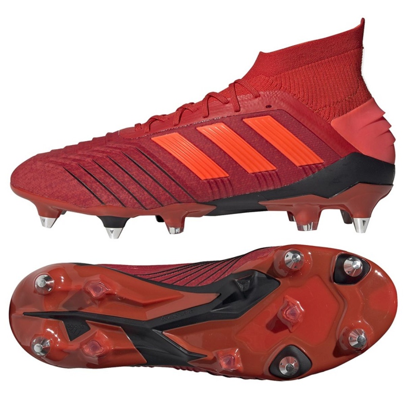 Adidas Predator 19.1 Sg M D98054 fotbollsskor röd röd