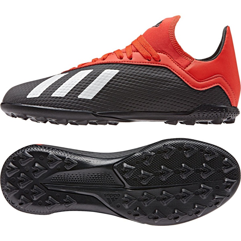 Adidas X 18.3 Tf Jr BB9402 fotbollsskor svart svart