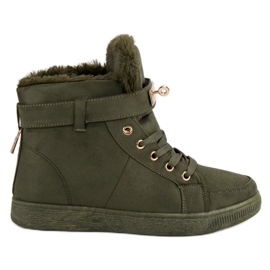 Höga sneakers i mocka grön