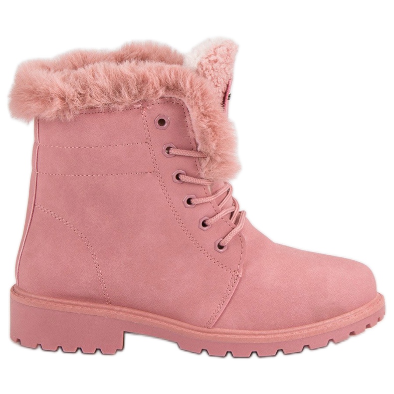 Rosa fällare med päls