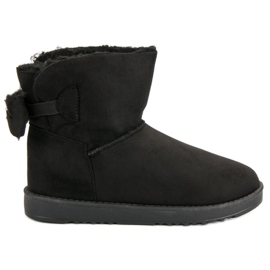 Svart Mukluki Med En Rosett