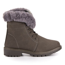 Mörkgrå fällare med päls