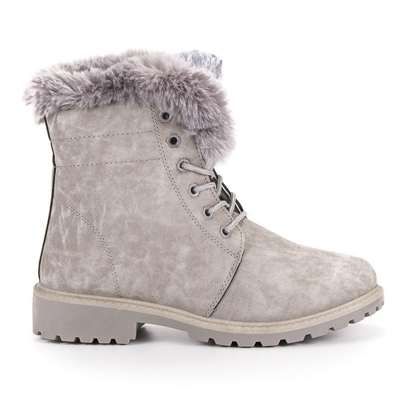 Ljusgrå fällare med päls