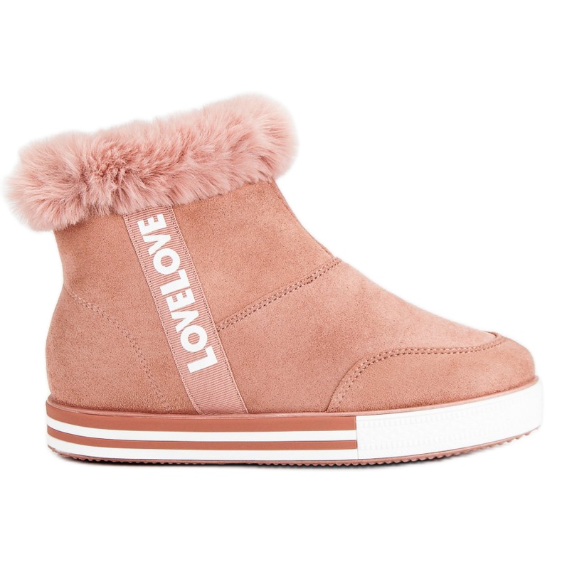 Ideal Shoes Isolerade höga sneakers rosa