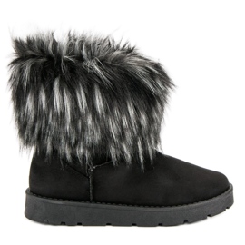 Svart Mukluki med päls