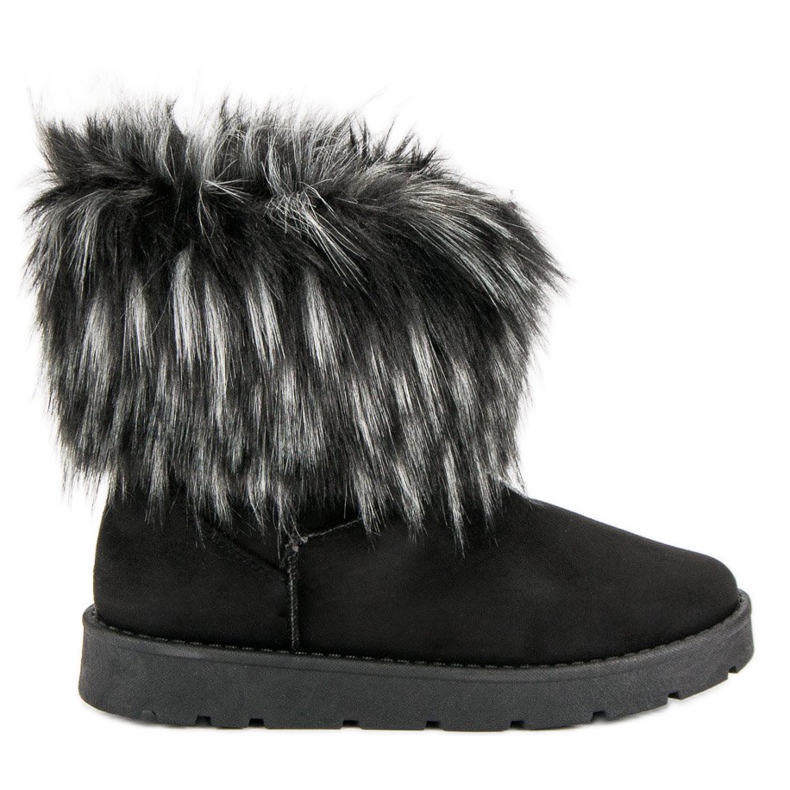 Svart Mukluki med päls