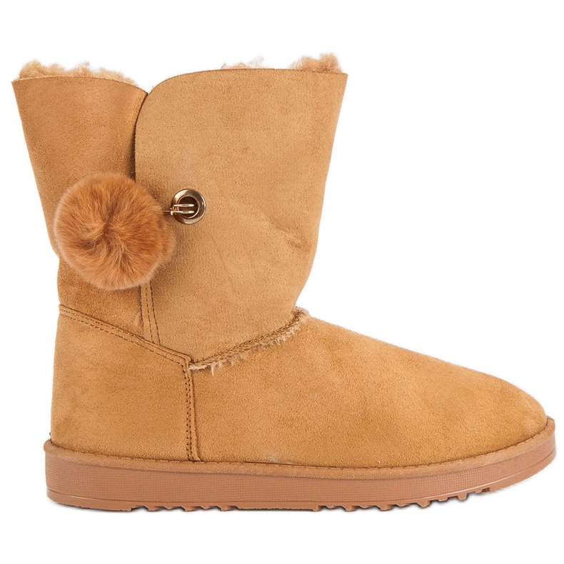 Mukluki med fårskinnsrock brun